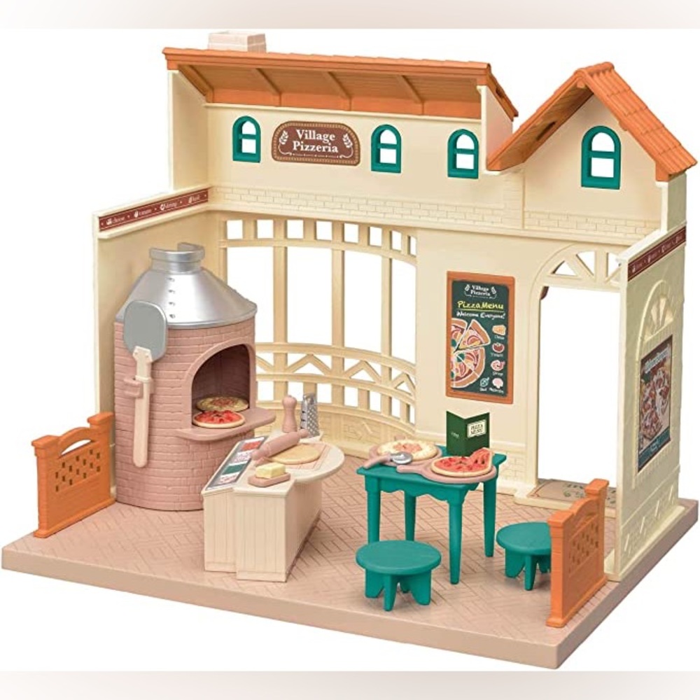 Calico Critters Village Pizzeria Dollhouse Playset